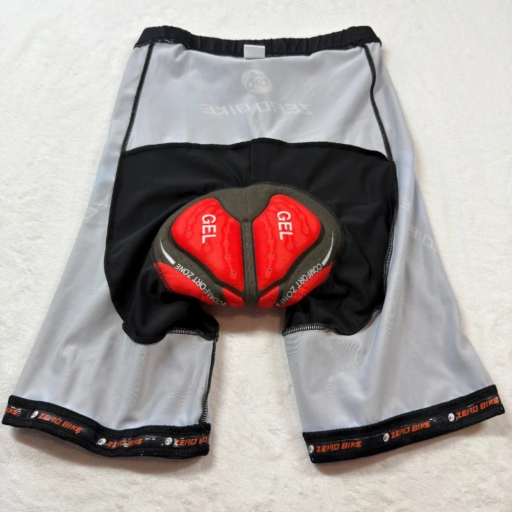 Zero Bike Padded Cycling Shorts Mens Large Black Blue Gel Padded‎ Good Condition
